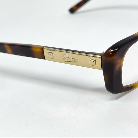 GUCCI GG3071 05L 52 [] 15 135 Havana Tortoise Eyeglasses Frames Italy Gold Logo - Picture 9 of 13